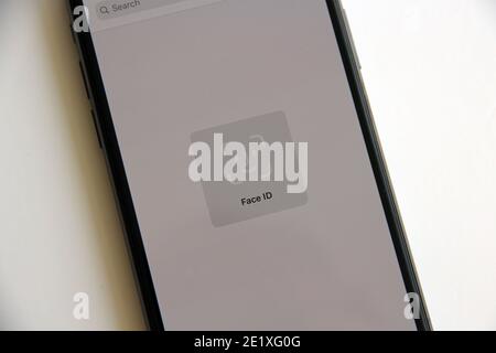 FaceID su iPhone Foto Stock