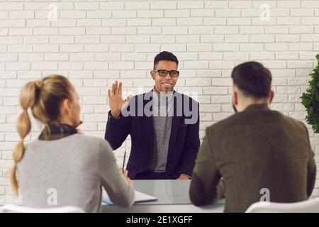 Intervista, assunzione, concetto di occupazione Foto Stock