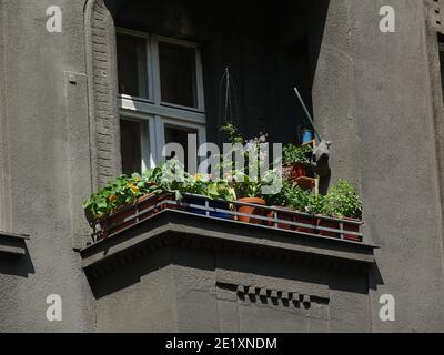 Foto del balcone a Neukölln, Berlino Foto Stock