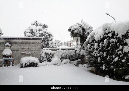 Italia, nevicata a Casorezzo Foto Stock