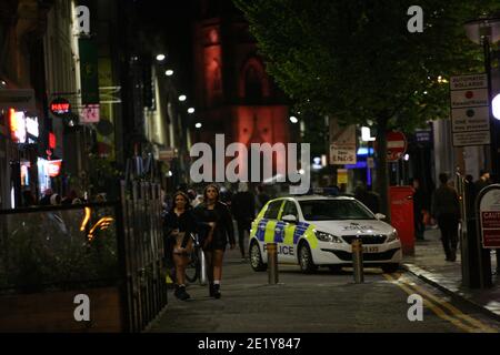 Liverpool, UK - Ottobre 10 2020: Bold Street a Liverpool il Sabato sera. Foto Stock