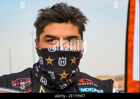 Quintanilla Pablo (chl), Husqvarna, Rockstar Energy Husqvarna Factory Racing, Moto, Bike, ritratto durante la settima tappa della Dakar 2021 tra Ha'il e Sakaka, in Arabia Saudita il 10 gennaio 2021 - Foto Eric Vargiolu / DPPI / LM Foto Stock