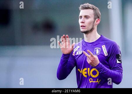 ANVERSA, BELGIO - GENNAIO 10: Tom Pietermaat di Beerschot V.A. durante la Pro League match tra Beerschot VA e KAA Gent a Kiel Sporthal il 10 gennaio 2021 ad Anversa, Belgio (Foto di Jeroen Meuwsen/BSR AgencyOrange PicturesAlamy Live News) Foto Stock