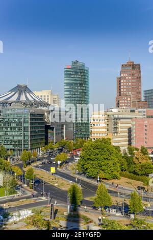 Potsdamer Platz e il Tiergarten, nel quartiere Mitte di Berlino, Deutschland Foto Stock