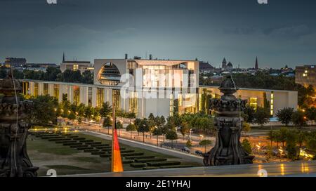 Bundeskanzleramt, il Tiergarten, nel quartiere Mitte di Berlino, Deutschland Foto Stock