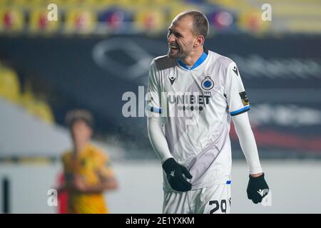 SINT TRUIDEN, BELGIO - GENNAIO 10: Bas Dost del Club Brugge durante la Pro League match tra STVV e Club Brugge a Stayen il 10 gennaio 2021 a Sint Truiden, Belgio (Foto di Jeroen Meuwsen/BSR AgencyOrange PicturesAlamy Live News) Foto Stock