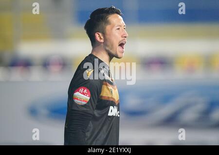 SINT TRUIDEN, BELGIO - GENNAIO 10: Portiere Daniel Schmidt di Sint Truidense VV durante la Pro League match tra STVV e Club Brugge a Stayen Foto Stock