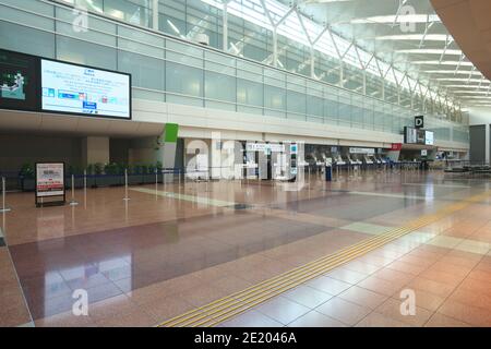 Tokyo, Giappone-23 giugno 2020: Banco di check-in per l'aeroporto internazionale di Haneda, terminal 2 Foto Stock