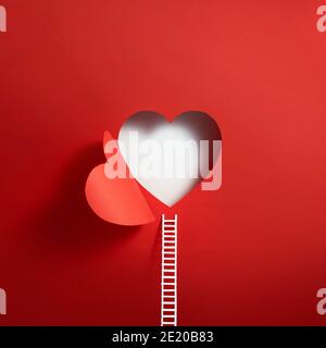 Scala che conduce ad un cuore. Foto Stock