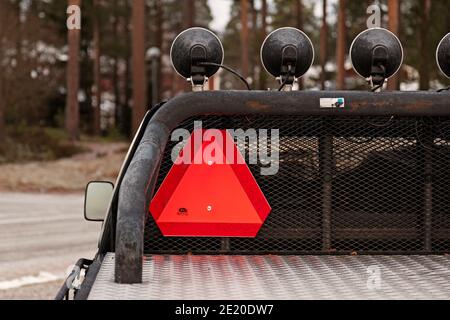 triangolo di segnalazione per veicoli lenti Foto Stock