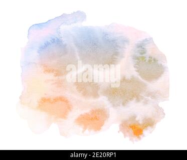 Cornice multicolore ad acquerello con macchie, versamenti e colpi unici. Sfondo creativo per il design. Foto Stock