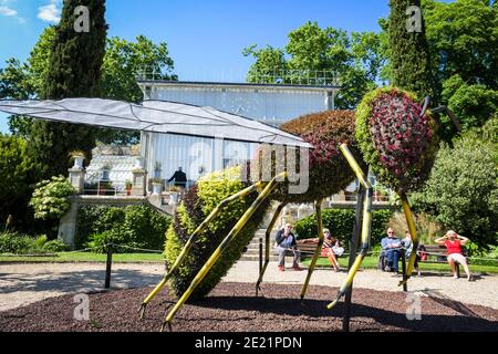 Rouen (Normandia, Francia settentrionale) il 14 maggio 2020: Epidemia di coronavirus, Covid-19, fine del blocco. Riapertura della ga botanica 'Jardin des Plantes' Foto Stock