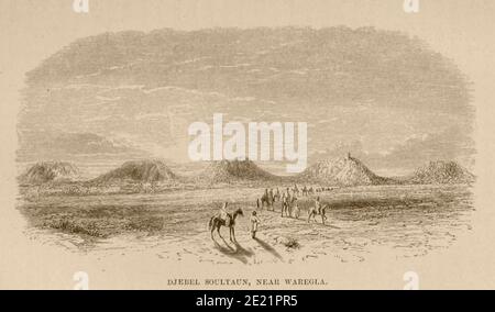 Djebel Soultaun, [Jabel Sultan] vicino Waregla [Algeria] dal Libro ' Grande Sahara: Vagabondate a sud delle montagne dell'Atlante. ' di Tristorm, H. B. (Henry Baker), pubblicato da J. Murray a Londra nel 1860 Foto Stock