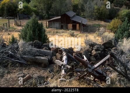 Riddle Ranch , Riddle Ranch National Historical District, Steens Mountain Recreation Area, Oregon Foto Stock