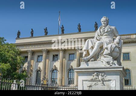 Alexander von Humboldt, Hauptgebaeude, Humboldt-Universitaet, Unter den Linden, nel quartiere Mitte di Berlino, Deutschland Foto Stock