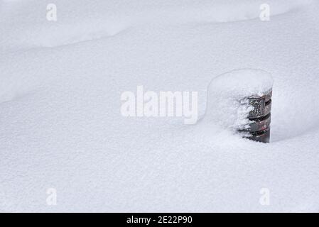 Spagna, Madrid; 9 gennaio 2021: Tempesta di neve "Filomena" nel centro di Madrid Foto Stock