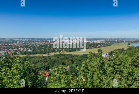 Stadtpanorama, Elbtal, Dresda, Sachsen, Deutschland Foto Stock