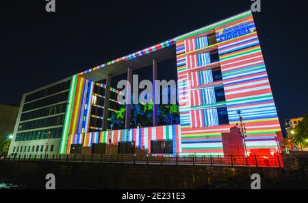 Festival delle Luci, Auswaertiges Amt, Werderscher Markt, nel quartiere Mitte di Berlino, Deutschland Foto Stock