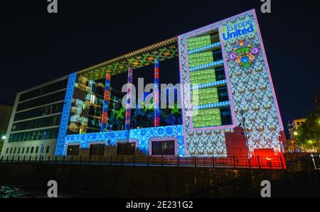 Festival delle Luci, Auswaertiges Amt, Werderscher Markt, nel quartiere Mitte di Berlino, Deutschland Foto Stock