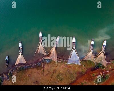 stazione dei pescatori vista dall'alto Foto Stock