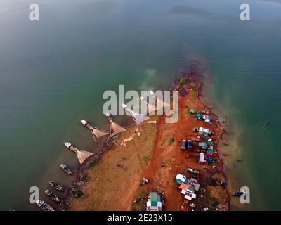 stazione dei pescatori vista dall'alto Foto Stock
