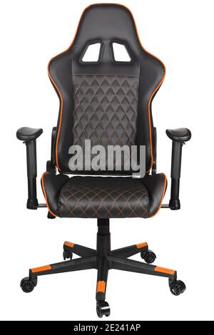 Sedia ergonomica per computer da ufficio da corsa. Sedia da gioco isolata su sfondo bianco. Sedia ergonomica per giochi. E-sport, torneo, campionato. Foto Stock