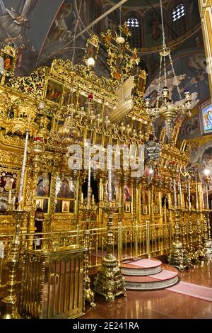 Ikonenwand, Klosterkirche, Kloster Kykkos, Zypern Foto Stock