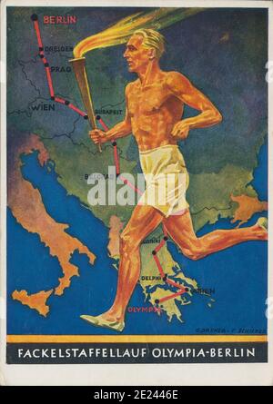 Le Olimpiadi estive del 1936, ufficialmente conosciute come i Giochi della XI Olympiade (in tedesco: Spiele der XI. Olympiade), è stato un evento internazionale multisport Foto Stock