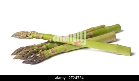 Asparagi freschi isolati su sfondo bianco Foto Stock