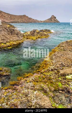 Reef Las Sirenas, Reef Mermaids, Parco Naturale Cabo de Gata-Nijar, Riserva della Biosfera, Almeria, Andalusia, Spagna, Europa Foto Stock