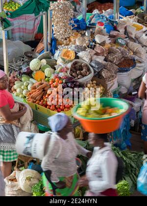 Mercado Municipale di Praia a Platone. La capitale Praia sull'isola di Santiago (Ilha de Santiago), Capo Verde nell'atlantico equatoriale. Foto Stock