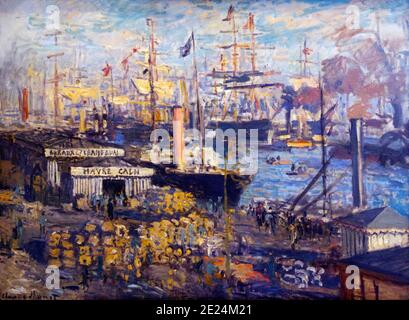 Il Grand Quay a le Havre, di Claude Monet, 1874, Museo dell'Ermitage di Stato, San Pietroburgo, Russia Foto Stock