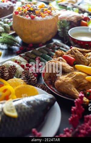 Tradizionale cena georgiana di Capodanno Foto Stock