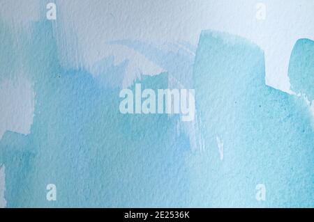 Blu acquerello astratto pennellate sfondo Foto Stock