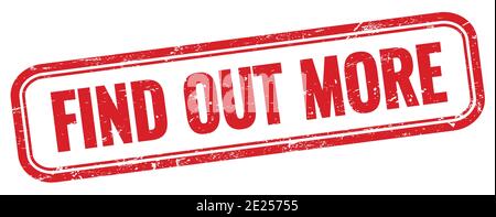 PER SAPERNE DI PIÙ testo sul francobollo rosso grugnoso vintage rettangolare. Foto Stock