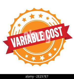 Testo A COSTO VARIABILE sul timbro rosso arancione del badge del nastro. Foto Stock