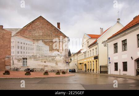 Via Ulikooli a Tartu. Estonia Foto Stock