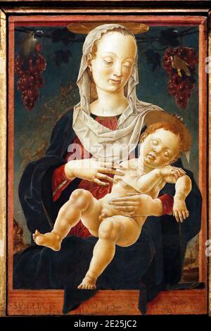 Galleria dell'Accademia. Vergine e bambino di Cosme Tura 1460. Foto Stock
