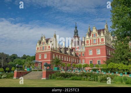 Neues Schloß, Bad Muskau, Sachsen, Deutschland Foto Stock