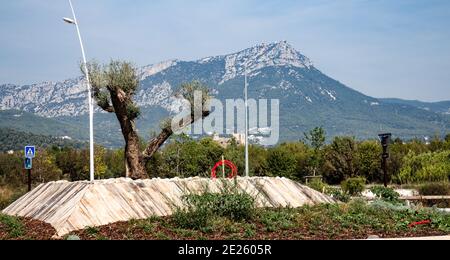 Pista ciclabile del litorale (Toulon-Carqueirane) Mont Faron Foto Stock