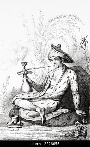 Pagina georgiana. L'Iran. Vecchio di acciaio inciso antica stampa Pubblicato in L'Univers La perse nel 1841. Storia dell'antico impero persiano Foto Stock