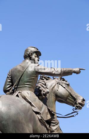 Statua del generale John Fulton Reynolds (1820 - 1863) a Philadelphia, Stati Uniti. Reynolds guidò l'esercito dell'Unione del Potomac nella battaglia di Gettysburg. Foto Stock
