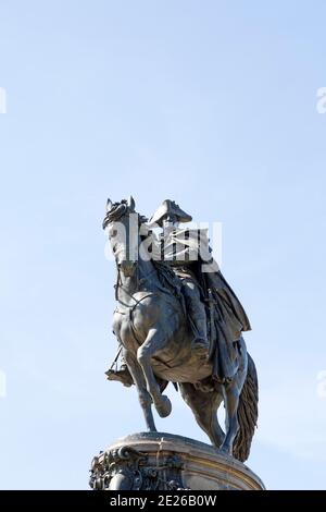 Statua di George Washington sulla fontana Washington Monument a Philadelphia, Stati Uniti. Situato all'Eakins Oval, vicino al Museo d'Arte di Philadelphia, Foto Stock