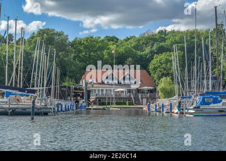 Tegeler Segel-Club, Bootsanleger, Große Malche, Tegeler See, Tegel, Reinickendorf, Berlino, Germania Foto Stock