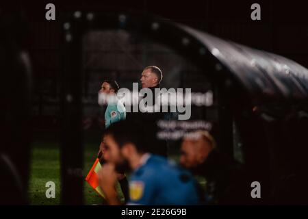 Paul Scholes, responsabile del Caretaker Salford City FC. Il Peninsula Stadium. 19/10/20. Foto Stock