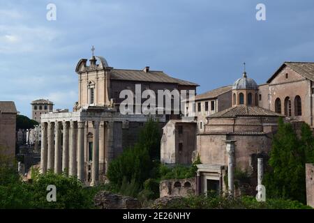 San Lorenzo a Miranda nel Foro Romano di Roma Foto Stock