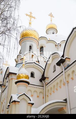 Santa Elisabetta Convento Minsk in inverno. Monastero ortodosso delle donne alla periferia di Minsk Foto Stock