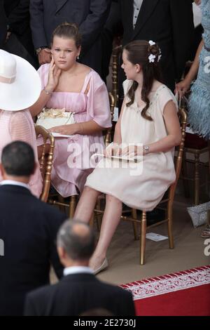 Camille Gottlieb, Principessa Alexandra di Hannover, partecipa alle nozze del Principe Alberto II di Monaco e di Charlene Wittstock nella Cour d’Honneur del Palazzo, Monte Carlo, Monaco, il 02 luglio 2011. Foto di Frederic Nebinger/ABACAPRESS.COM Foto Stock