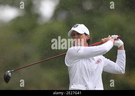 Juli Inkster degli USA in azione durante il primo round dei Maestri Eviani, a Evian-les-Bains, Alpi francesi, Francia il 21 luglio 2011. Foto di Manuel Blondau/ABACAPRESS.COM Foto Stock