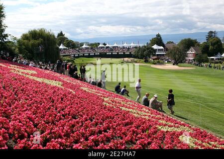 Una vista generale della 18 buche durante l'ultimo round dei Maestri Evian al golf club Evian Masters, a Evian-les-Bains, Alpi francesi, Francia il 24 luglio 2011. Foto di Manuel Blondau/ABACAPRESS.COM Foto Stock